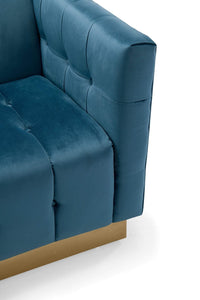 Iconic Home Primavera Button Tufted Velvet Club Chair 