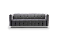 Iconic Home Primavera Velvet Sofa Button Tufted Upholstered Design 