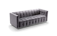 Iconic Home Primavera Velvet Sofa Button Tufted Upholstered Design 