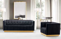 Iconic Home Primavera Velvet Sofa Button Tufted Upholstered Design 