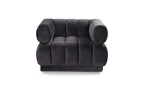 Iconic Home Quebec Channel Quilted Velvet Club Chair 