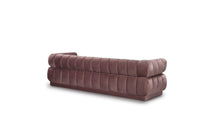 Iconic Home Quebec Sofa Velvet Upholstered Vertical Channel-Quilted Shelter Arm Tufted Design 