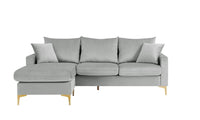 Iconic Home Queenstown Modular Chaise Velvet Sectional Sofa 