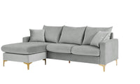 Iconic Home Queenstown Modular Chaise Velvet Sectional Sofa 