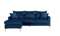 Iconic Home Queenstown Modular Chaise Velvet Sectional Sofa 