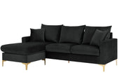 Iconic Home Queenstown Modular Chaise Velvet Sectional Sofa 