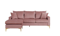 Iconic Home Queenstown Modular Chaise Velvet Sectional Sofa 