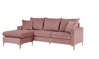 Iconic Home Queenstown Modular Chaise Velvet Sectional Sofa 