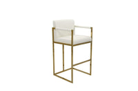 Iconic Home Quest Faux Leather Bar Stool Chair Gold Base 