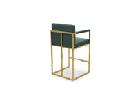 Iconic Home Quest Faux Leather Counter Stool Chair Gold Base 