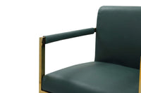 Iconic Home Quest Faux Leather Counter Stool Chair Gold Base 