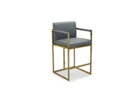 Iconic Home Quest Faux Leather Counter Stool Chair Gold Base 
