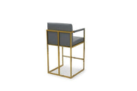 Iconic Home Quest Faux Leather Counter Stool Chair Gold Base 