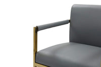 Iconic Home Quest Faux Leather Counter Stool Chair Gold Base 
