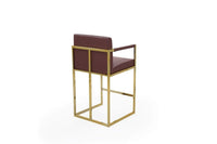 Iconic Home Quest Faux Leather Counter Stool Chair Gold Base 