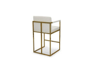 Iconic Home Quest Faux Leather Counter Stool Chair Gold Base 