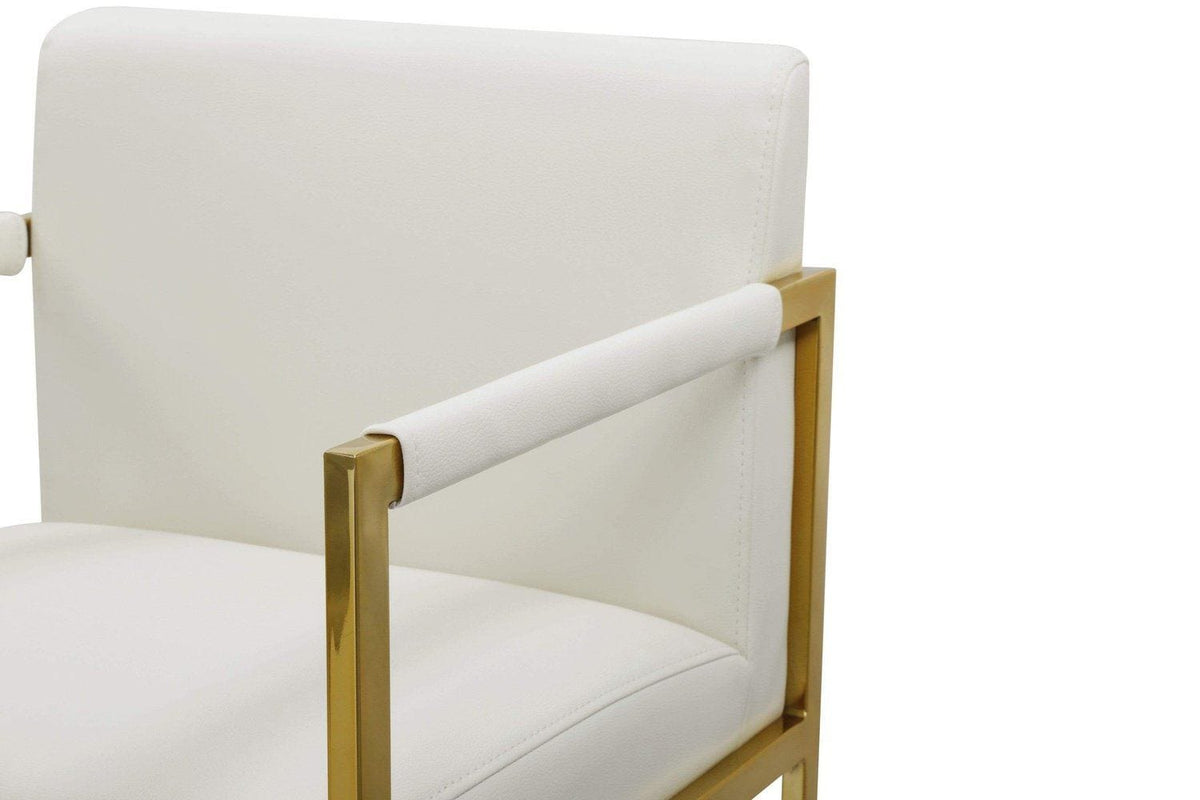 Iconic Home Quest Faux Leather Counter Stool Chair Gold Base 