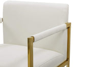 Iconic Home Quest Faux Leather Counter Stool Chair Gold Base 