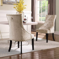 Iconic Home Raizel Tufted Velvet Dining Chair Set of 2 Taupe