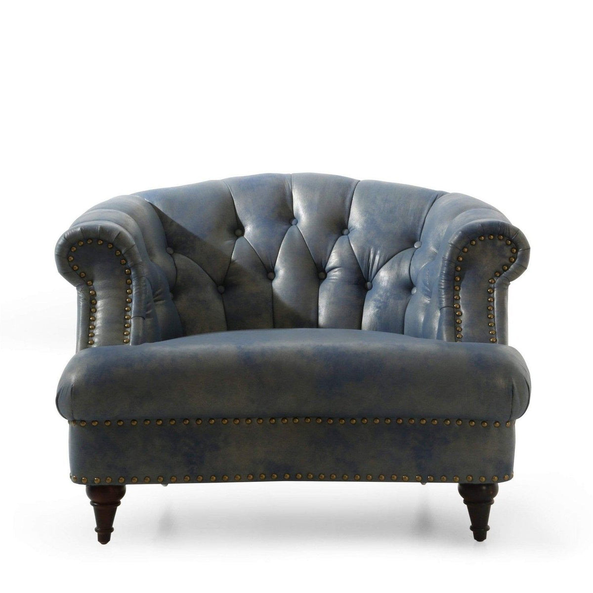 Iconic Home Randalls Tufted PU Leather Club Chair 