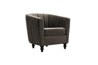 Iconic Home Riviera Channel Quilted Velvet Accent Chair 