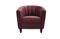 Iconic Home Riviera Channel Quilted Velvet Accent Chair 