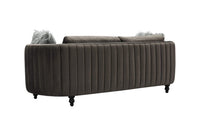 Iconic Home Riviera Velvet Sofa Espresso Brown Wood Legs 