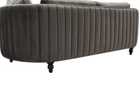 Iconic Home Riviera Velvet Sofa Espresso Brown Wood Legs 