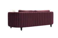 Iconic Home Riviera Velvet Sofa Espresso Brown Wood Legs 