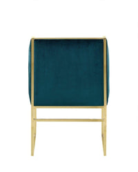 Iconic Home Rowan Velvet Accent Chair Brass Metal Frame 