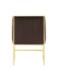 Iconic Home Rowan Velvet Accent Chair Brass Metal Frame 