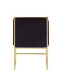 Iconic Home Rowan Velvet Accent Chair Brass Metal Frame 