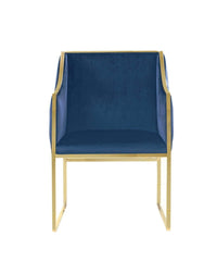 Iconic Home Rowan Velvet Accent Chair Brass Metal Frame 