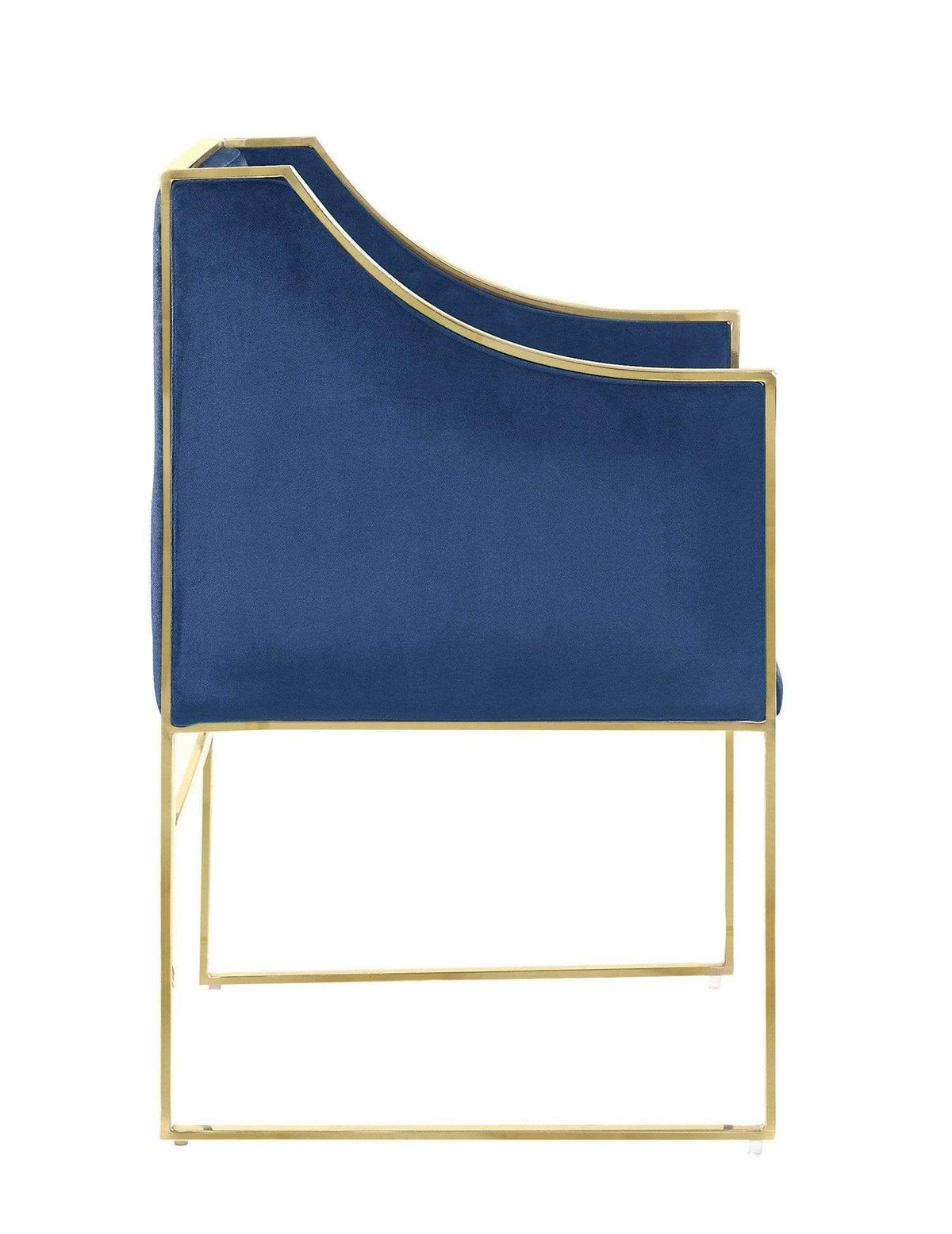 Iconic Home Rowan Velvet Accent Chair Brass Metal Frame 