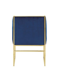 Iconic Home Rowan Velvet Accent Chair Brass Metal Frame 