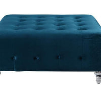 Iconic Home Sampson Tufted Velvet Coffee Table Ottoman 