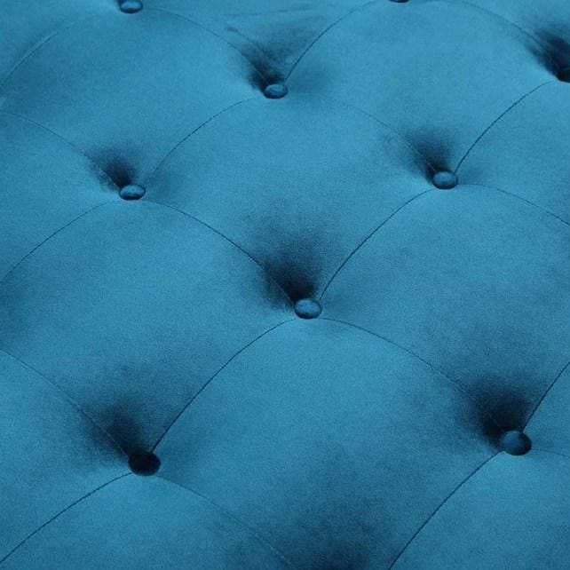 Iconic Home Sampson Tufted Velvet Coffee Table Ottoman 