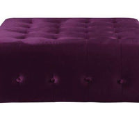 Iconic Home Sampson Tufted Velvet Coffee Table Ottoman 