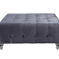 Iconic Home Sampson Tufted Velvet Coffee Table Ottoman 