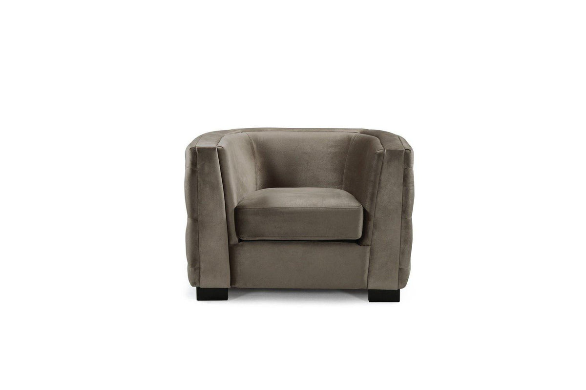 Iconic Home Saratov Button Tufted Velvet Club Chair 