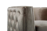 Iconic Home Saratov Button Tufted Velvet Club Chair 