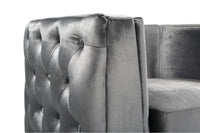 Iconic Home Saratov Button Tufted Velvet Club Chair 