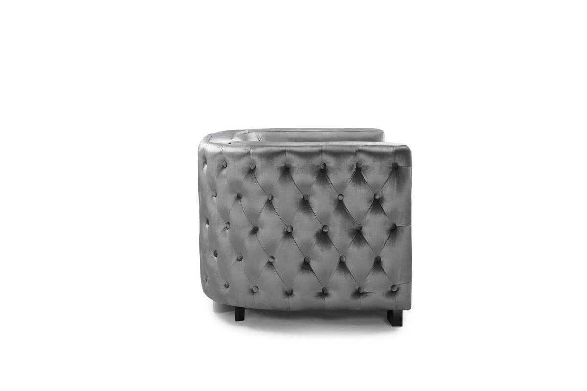 Iconic Home Saratov Button Tufted Velvet Club Chair 