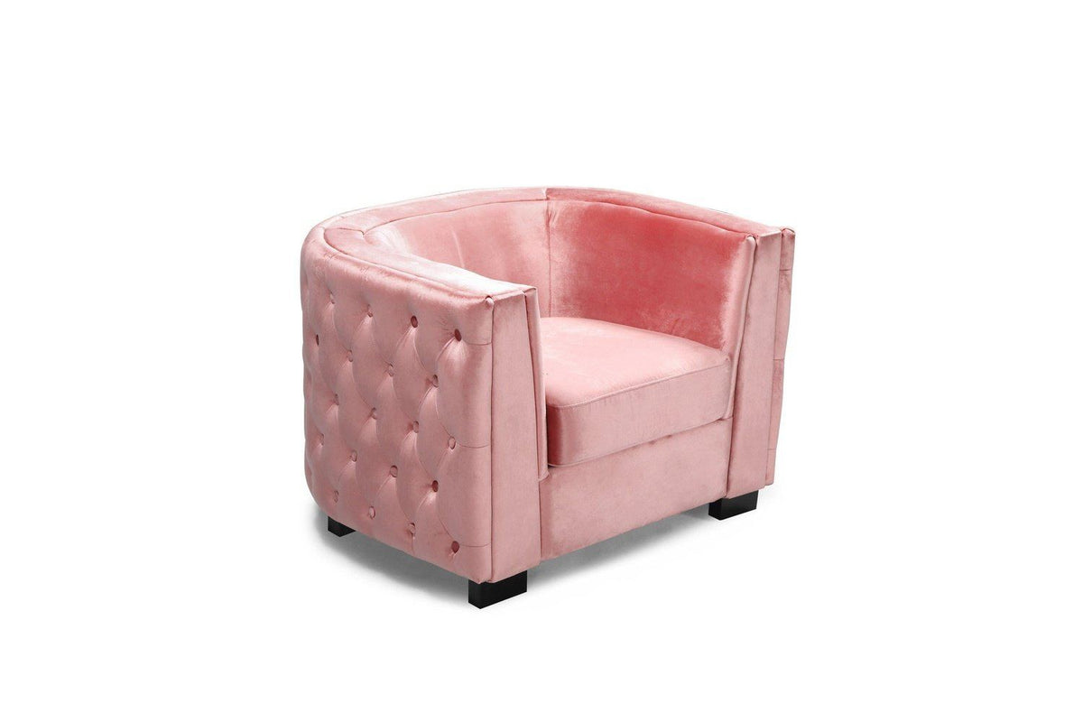 Iconic Home Saratov Button Tufted Velvet Club Chair 