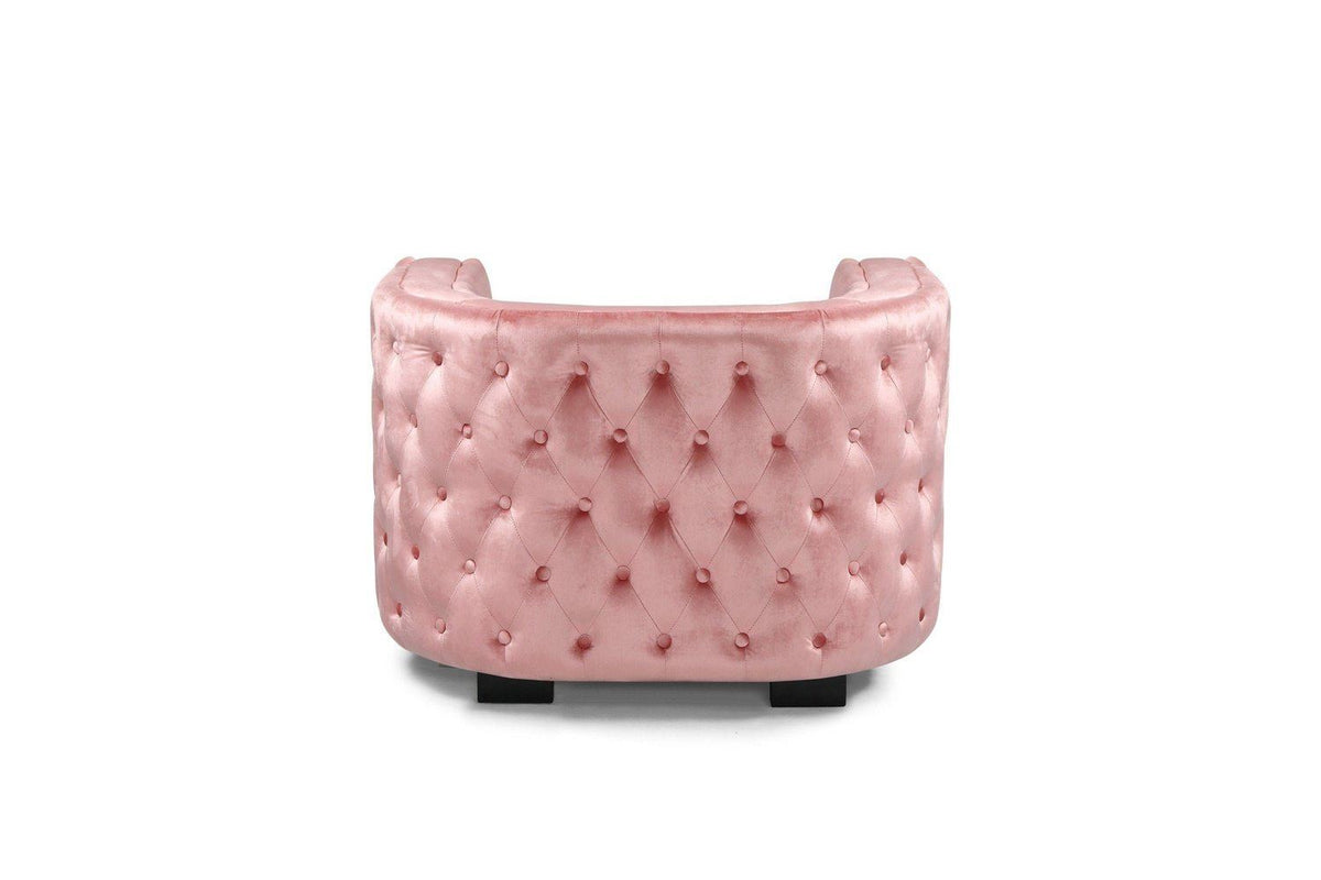 Iconic Home Saratov Button Tufted Velvet Club Chair 