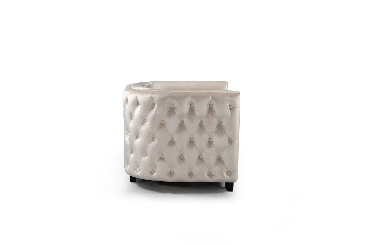 Iconic Home Saratov Button Tufted Velvet Club Chair 