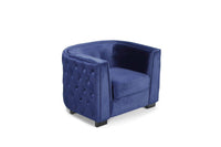 Iconic Home Saratov Button Tufted Velvet Club Chair 