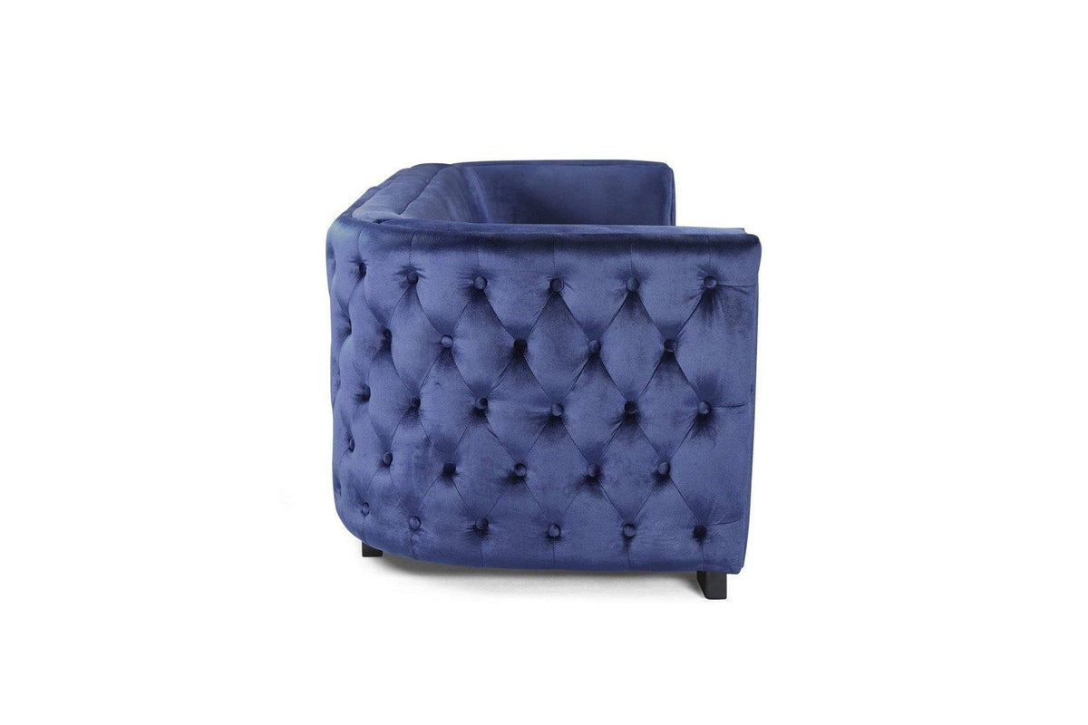Iconic Home Saratov Button Tufted Velvet Sofa 