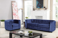 Iconic Home Saratov Button Tufted Velvet Sofa 