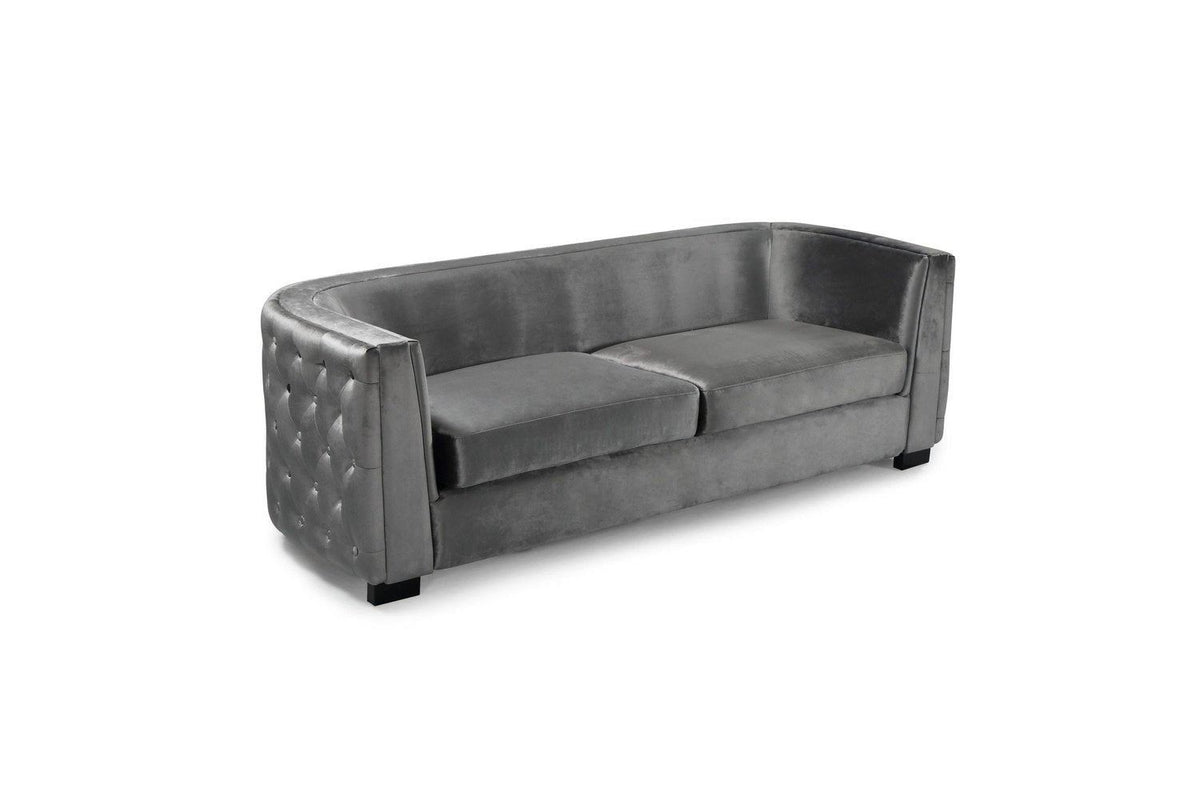 Iconic Home Saratov Button Tufted Velvet Sofa 